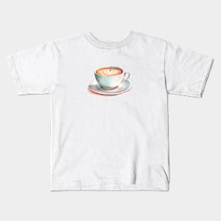 Cappuccino Heart Art Kids T-Shirt